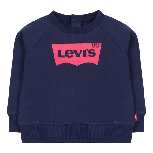 Levi's , Blue Cotton Fleece Sweatshirt with Hood ,Blue unisex, Sizes: