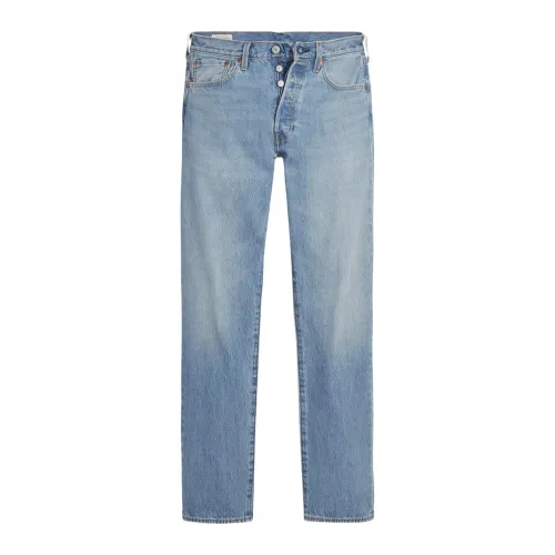 Levi's , Blue Plain Jeans with Worn Out Effect ,Blue male, Sizes: