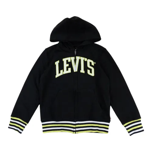 Levi's , Boys Hoodie with Big Logo ,Black male, Sizes: