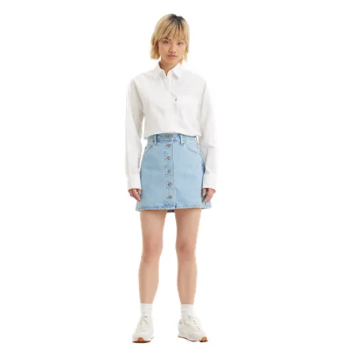 Levi's® Buttonfront Skirt - Light Indigo Stonewash