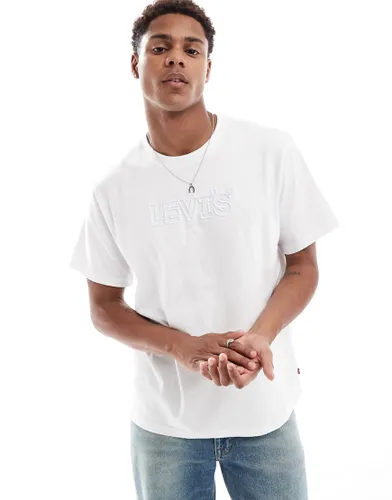 Levi's corded headline logo relaxed fit t-shirt in white
