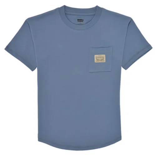 Levis  CURVED HEM POCKET TEE  boys's Children's T shirt in Blue