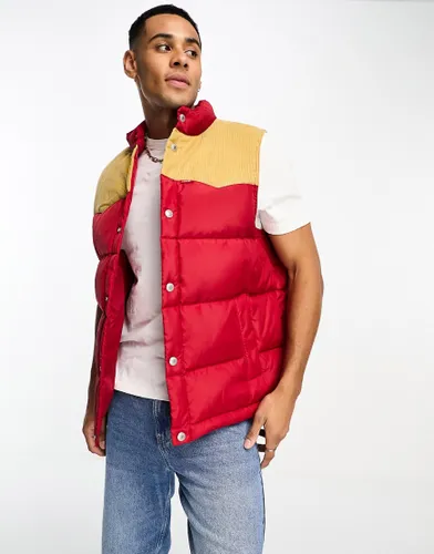 Levi's Down western puffer gilet in red