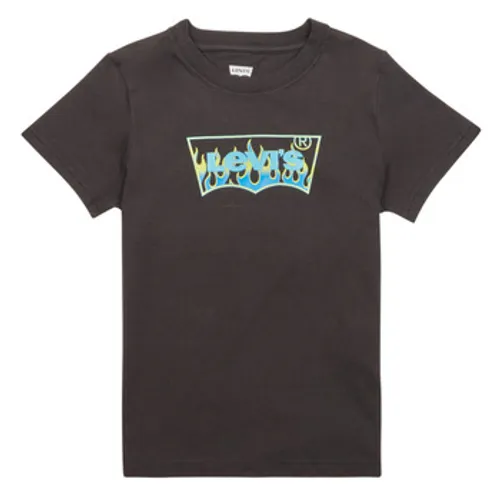 Levis  FLAME BATWING TEE  boys's Children's T shirt in Black