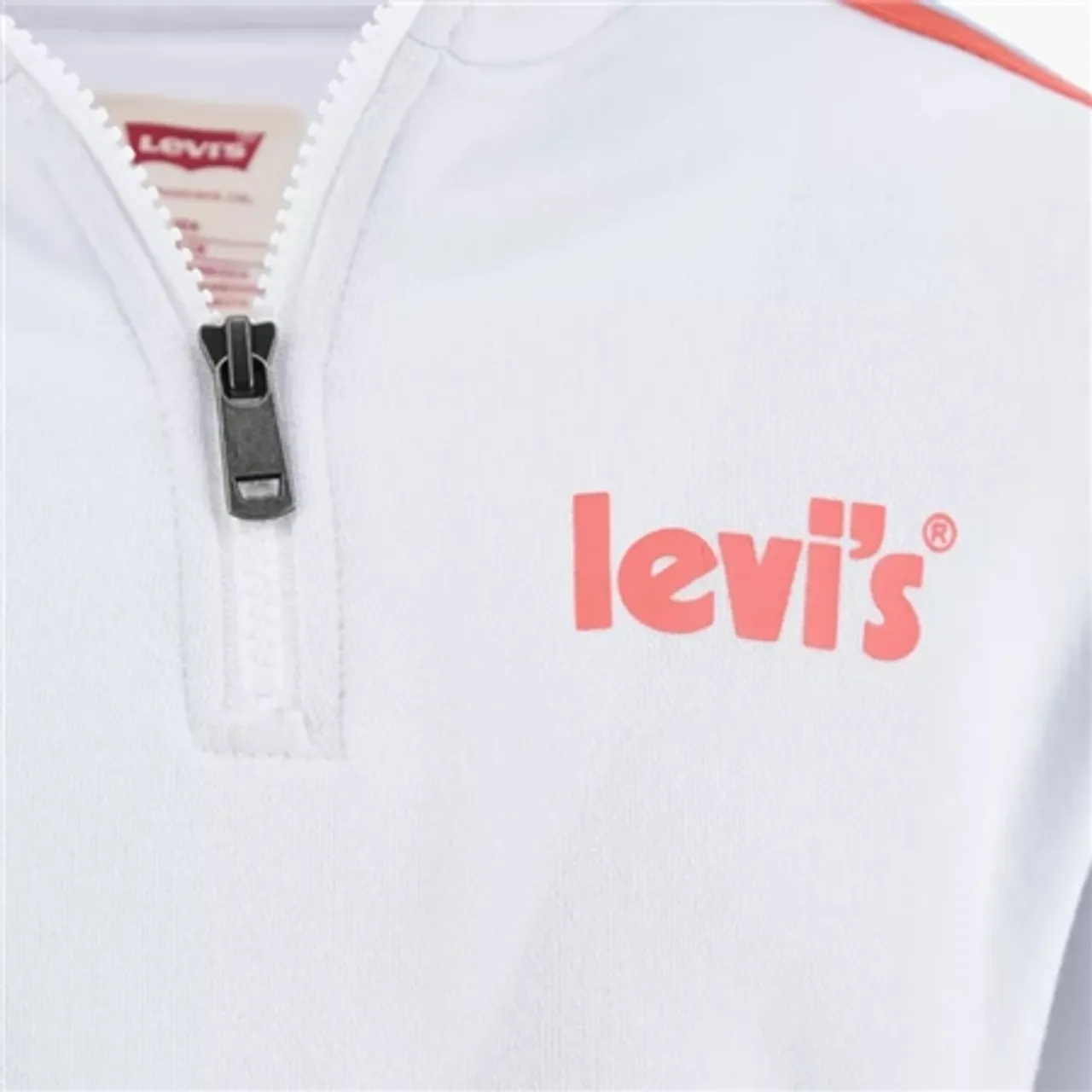 Levi's® Girls Half Zip Sweatshirt - White
