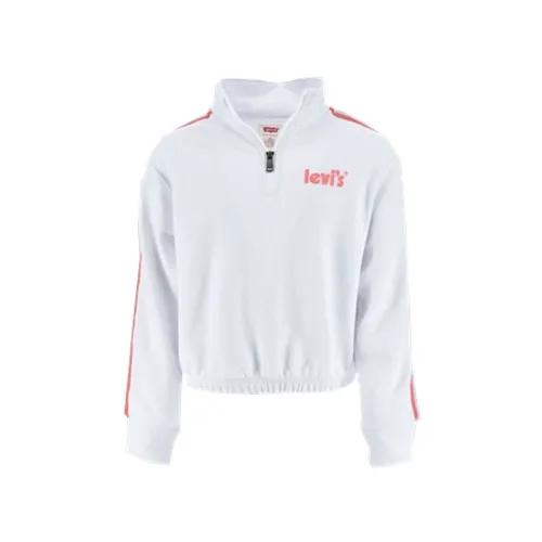 Levi's® Girls Half Zip Sweatshirt - White