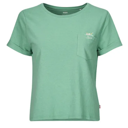 Levis  GR MARGOT POCKET TEE  women's T shirt in Green