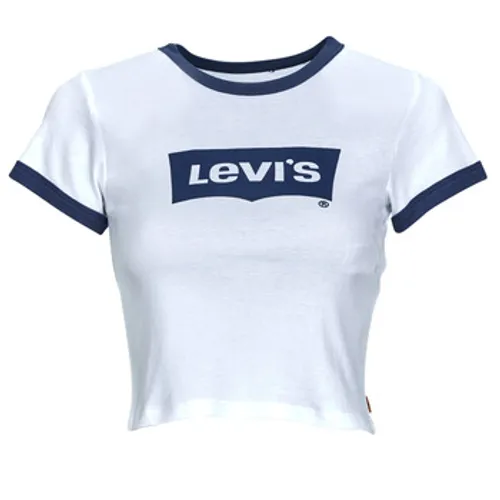Levis  GRAPHIC RINGER MINI TEE  women's T shirt in White