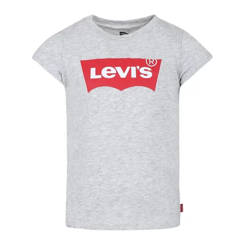Levi's , Grey Cotton T-Shirt with Logo ,Gray unisex, Sizes: