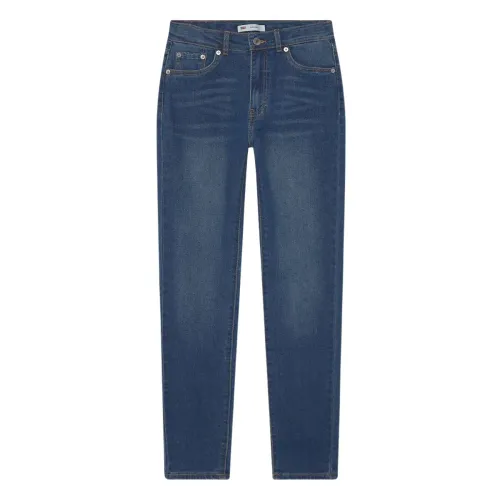 Levi's , High-waisted Dark Wash Stretch Jeans with Front Rips ,Blue male, Sizes:
