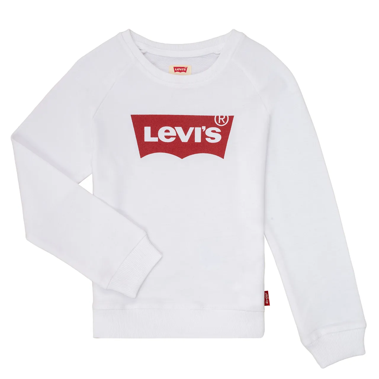 Levis  KEY ITEM LOGO CREW  girls's Children's Sweatshirt in White