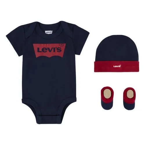Levi's Kids Classic Batwing Infant Hat Bodysuit Bootie Set