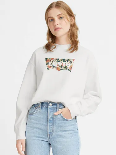 Levi's Kinsley Floral Gardenia - White Graphic Standard Crewneck Sweatshirt