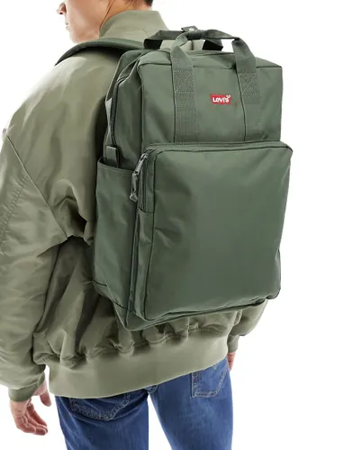 Levi's L pack large backpack with logo in olive-Green