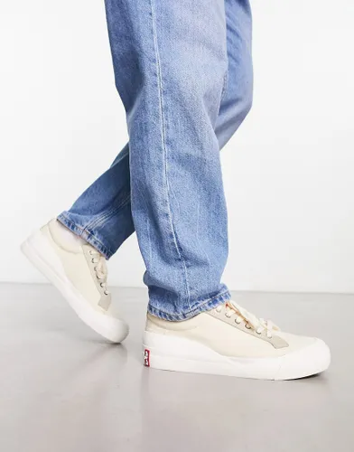 Levi's low lace trainer in cream mix with back tab logo-White