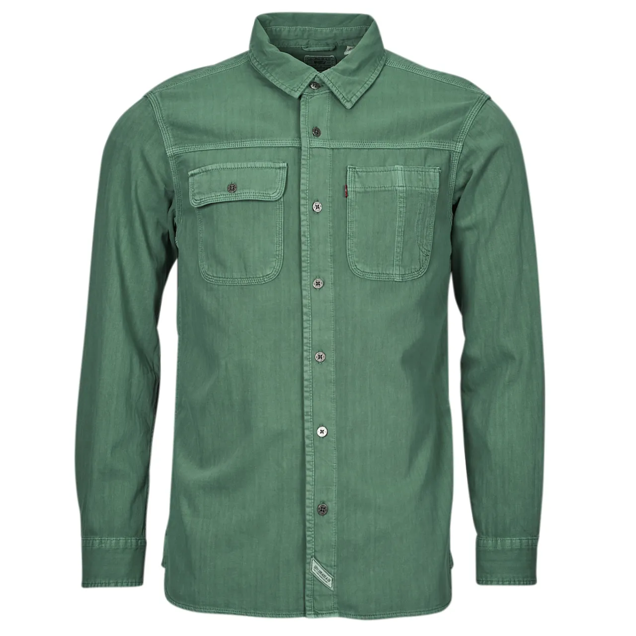Levis  LS AUBURN WORKER  men's Long sleeved Shirt in Green