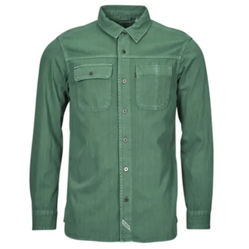 Levis  LS AUBURN WORKER  men's Long sleeved Shirt in Green