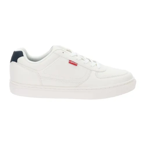 Levi's , Men Faux Leather Sneakers with Lace Closure ,White male, Sizes: