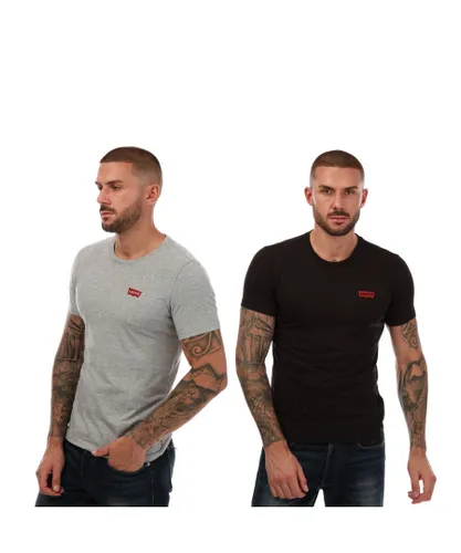 Levi's Mens Levis 2 Pack Graphic T-Shirts in Black Grey - Multicolour Cotton