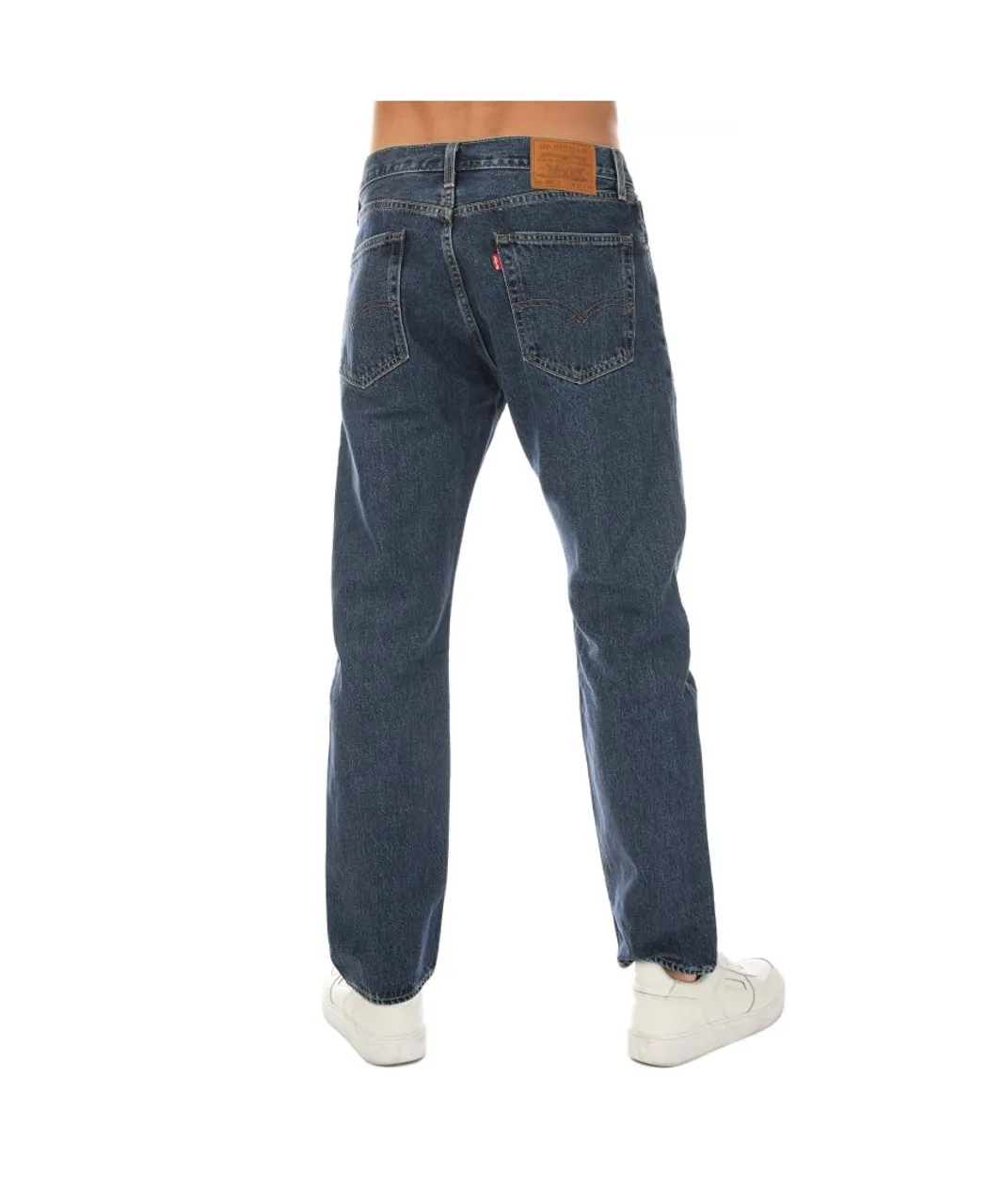 Levi's Mens Levis 551 Authentic Straight Rubber Worm Jeans in Denim - Blue Cotton