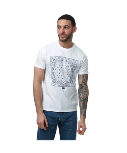 Levi's Mens Levis Bandana Graphic Crewneck T-Shirt in White Cotton