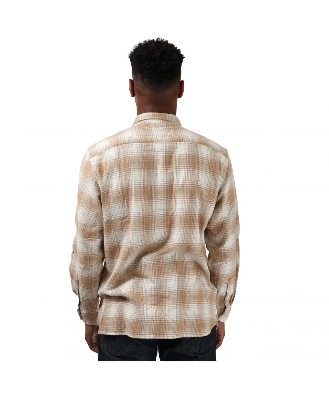 Levi's Mens Levis Jackson Worker Flannel Overshirt in Beige Cotton