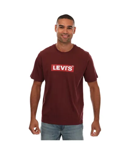 Levi's Mens Levis Relaxed Boxtab T-Shirt in Burgundy Cotton