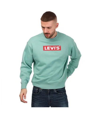 Levi's Mens Levis Relaxed Graphic Crew Sweatshirt in Light Blue Cotton