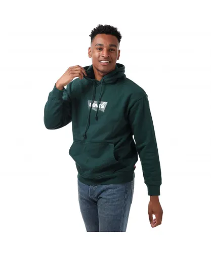 Levi's Mens Levis Relaxed Graphic Hoody in Green Cotton