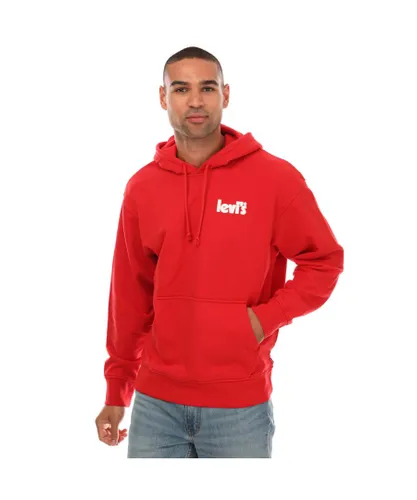 Levi's Mens Levis Relaxed Graphic Poster Hoody in Red Cotton