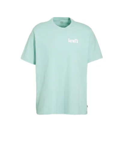 Levi's Mens Levis Relaxed Poster Chest T-Shirt in Green Cotton