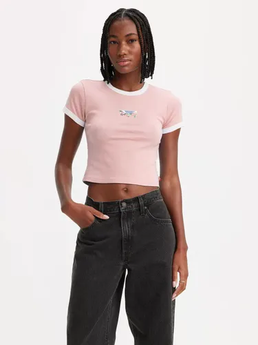 Levi's Mini Ringer T-Shirt, Chalk Pink/Bright White - Chalk Pink/Bright White - Female