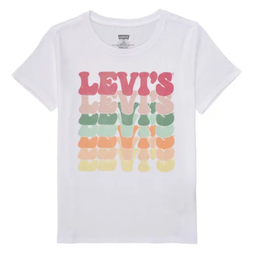 Levis  ORGANIC RETRO LEVIS SS TEE  girls's Children's T shirt in White