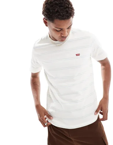 Levi's original batwing logo stripe t-shirt in cream-White
