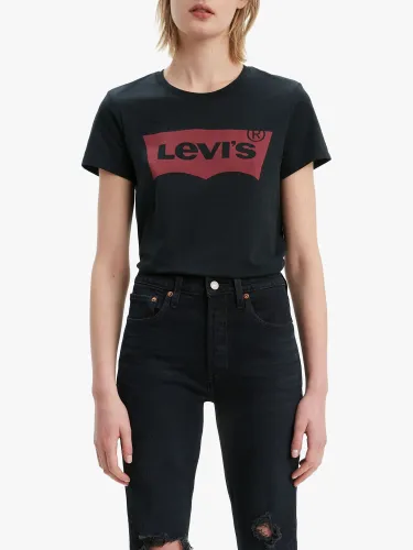 Levi's Perfect Batwing Logo T-Shirt - Black/Red - Female