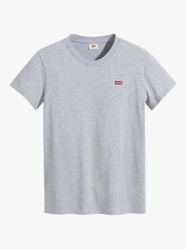 Levi's Perfect Round Neck Chest Logo Cotton T-Shirt - Heather Grey - Female