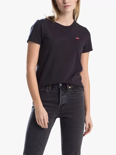 Levi's Perfect Round Neck Chest Logo Cotton T-Shirt - Mineral Black - Female