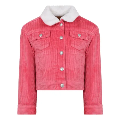 Levi's , Pink Corduroy Shearling Collar Jacket ,Pink unisex, Sizes: