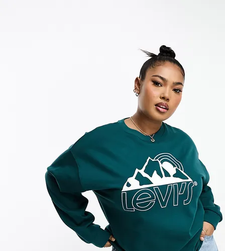 Levi's Plus sweatshirt in green with mountain logo