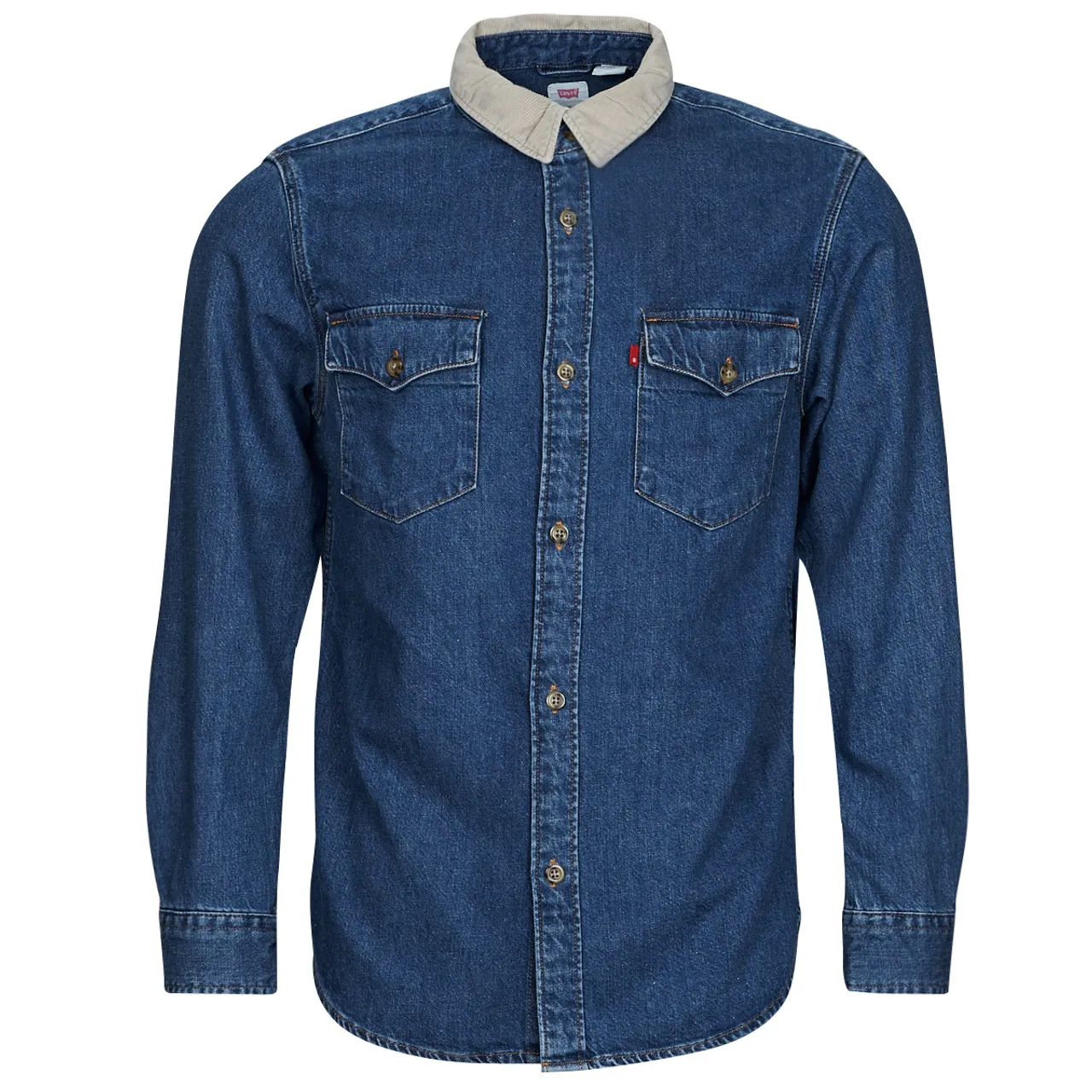 Levis  RELAXED FIT WESTERN  men's Long sleeved Shirt in Blue