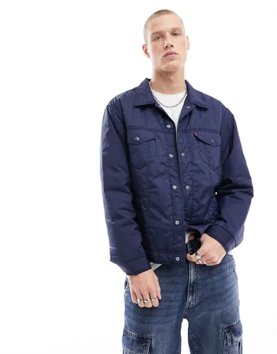 Levi's Relaxed padded trucker jacket in navy with logo