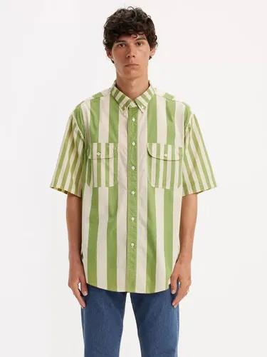 Levi's Short Sleeve Woven Shirt, Green/White - Green/White - Male