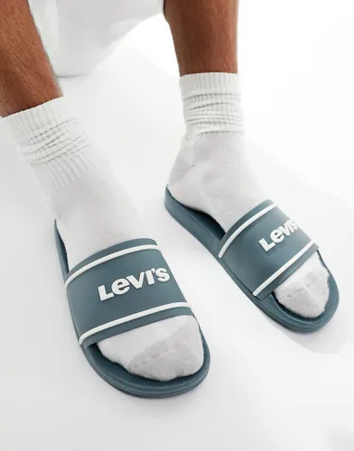 Levi's slider in green with logo