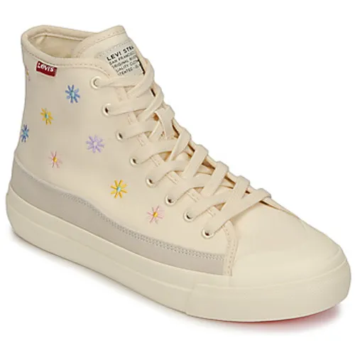 Levis  SQUARE HIGH S  women's Shoes (High-top Trainers) in Beige