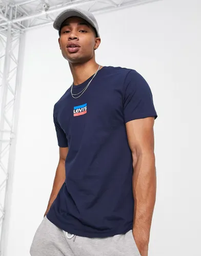 Levi's t-shirt in navy with sport chest logo-Black