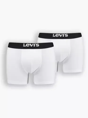 Levi's White/Black - Multi Colour Solid Boxer Briefs - 2 Pack