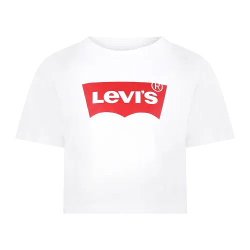 Levi's , White Logo Cropped T-Shirt ,White unisex, Sizes: