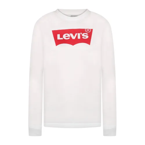Levi's , White Long Sleeve T-Shirt with Logo ,White unisex, Sizes: