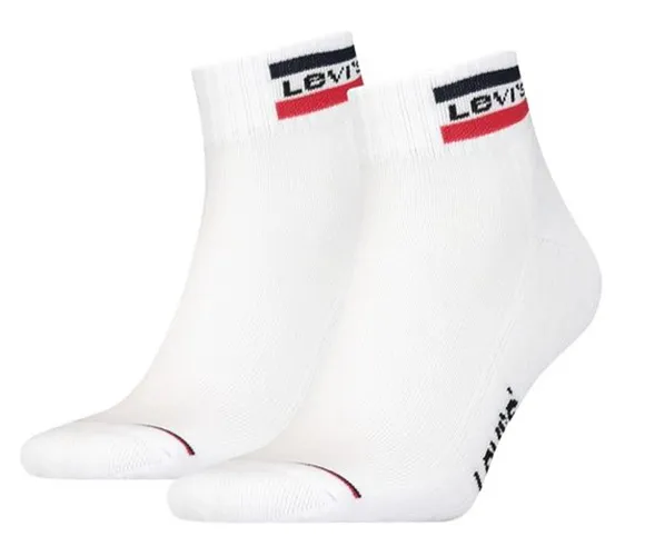 Levi's White Mid Cut Sportswear Logo Socks - 2 Pack
