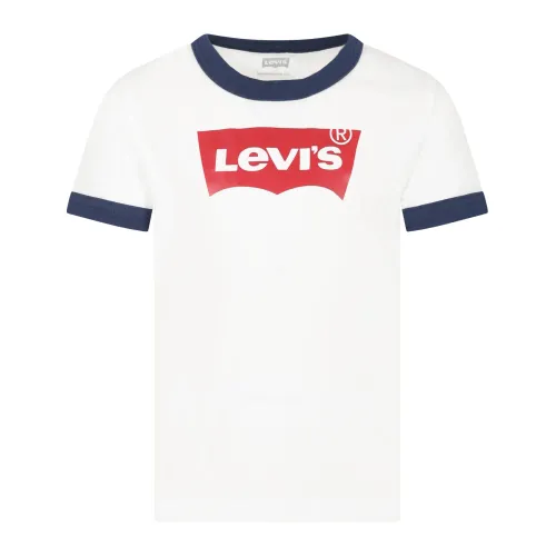Levi's , White Short Sleeve T-Shirt with Logo ,White unisex, Sizes: